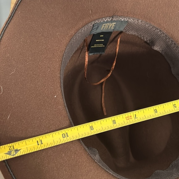 Frye Mens Brown with Tan Trim Fedora / Cowboy Hat - Picture 12 of 14